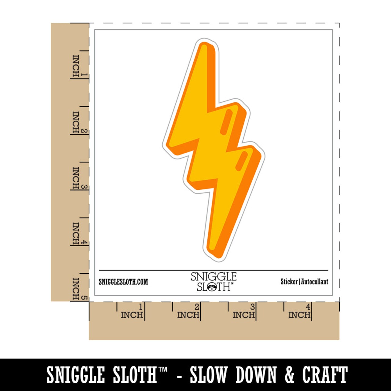 Quirky Lightning Bolt Waterproof Vinyl Phone Tablet Laptop Water Bottle Sticker Set - 5 Pack